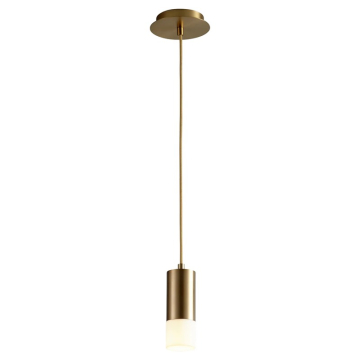 Oxygen Lighting Magneta LED Pendant - 3000K - 120-277V - Matte White Acrylic / Aged Brass