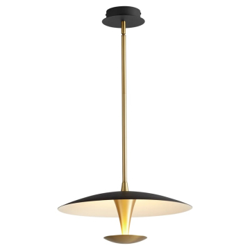 Oxygen Lighting Spacely 18" LED Pendant - 3000K - 120V - Black / Aged Brass