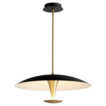Oxygen Lighting Spacely 26" LED Pendant - 3000K - 120V - Black / Aged Brass