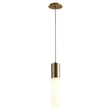 Oxygen Lighting Magnum LED Pendant - 3000K - 120-277V - White Opal Glass / Aged Brass