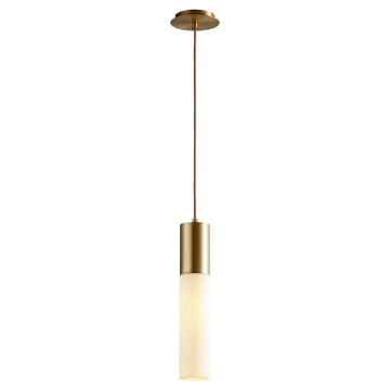 Oxygen Lighting Magnum LED Pendant - 3000K - 120-277V - Matte White Acrylic / Aged Brass