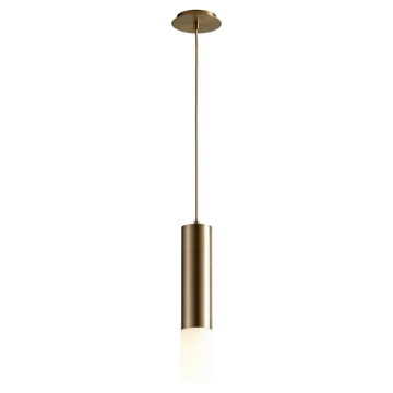 Oxygen Lighting Opus LED Pendant - 3000K - 120-277V - White Opal Glass / Aged Brass