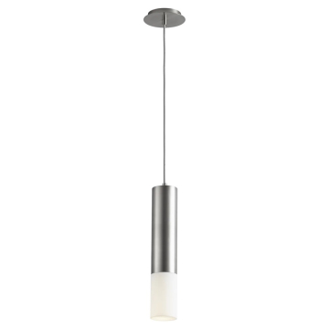 Oxygen Lighting Opus LED Pendant - 3000K - 120-277V - Matte White Acrylic / Satin Nickel