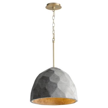 Oxygen Lighting Maria Pendant - 120V - Dark Gray / Aged Brass