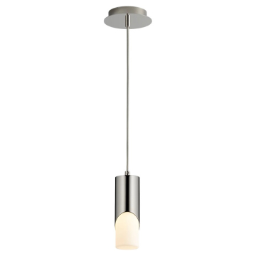 Oxygen Lighting Ellipse 9" LED Pendant - 3000K - 120-277V - Polished Nickel / White Opal Glass