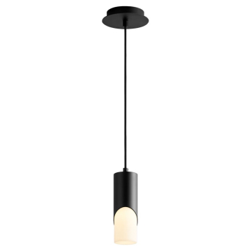 Oxygen Lighting Ellipse 9" LED Pendant - 3000K - 120-277V - Black / Matte White Acrylic