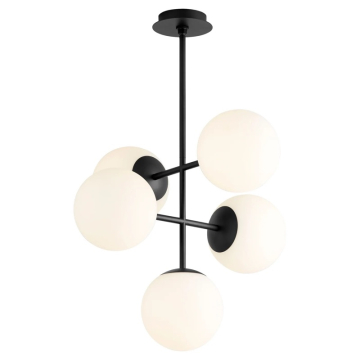 Oxygen Lighting Nebula 8" 5-Light LED Chandelier - 3000K - 120V - Black