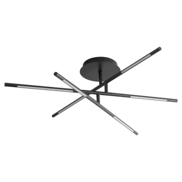 Oxygen Lighting Palillos 6-Light LED Ceiling Mount - CCT Selectable - 120-277V - Black