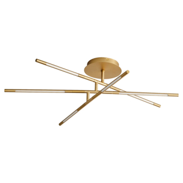 Oxygen Lighting Palillos 6-Light LED Ceiling Mount - CCT Selectable - 120-277V - Aged Brass