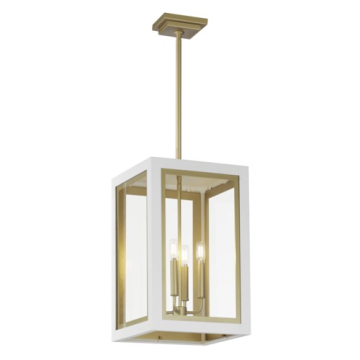 Maxim Lighting Neoclass 4-Light Outdoor Pendant - 120V - White / Gold