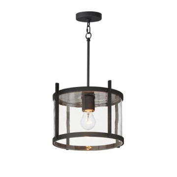 Maxim Lighting Belfry 1-Light Pendant / Semi-Flush Convertible - 120V - Black