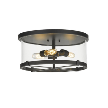 Z-Lite Callista 3-Light Flush Mount - 120V - Matte Black