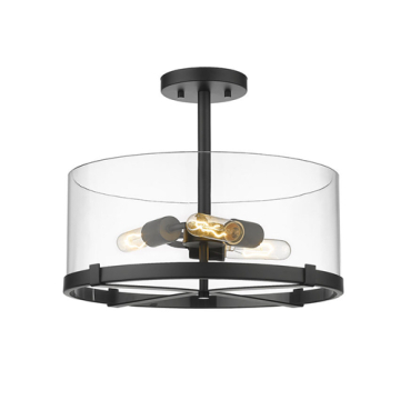 Z-Lite Callista 3-Light Semi-Flush Mount - 120V - Matte Black
