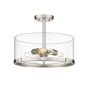 Z-Lite Callista 3-Light Semi-Flush Mount - 120V - Polished Nickel