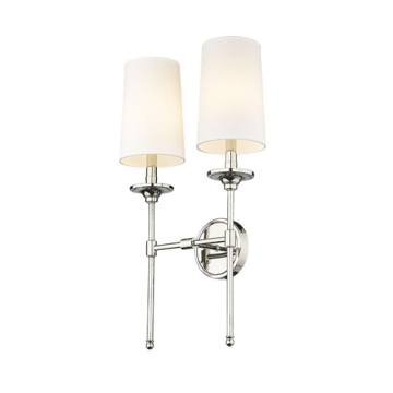 Z-Lite Emily 2-Light Wall Sconce - 120V - Polished Nickel