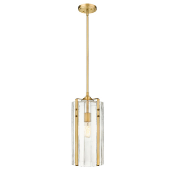 Z-Lite Alverton 8" 1-Light Pendant - 120V - Rubbed Brass