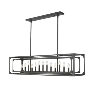 Z-Lite Easton 13-Light Linear Chandelier - 120V - Matte Black