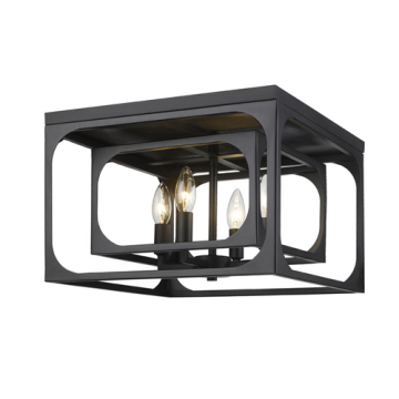 Z-Lite Easton 4-Light Flush Mount - 120V - Matte Black