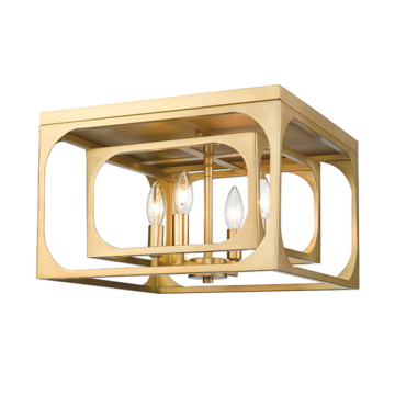 Z-Lite Easton 4-Light Flush Mount - 120V - Rubbed Brass