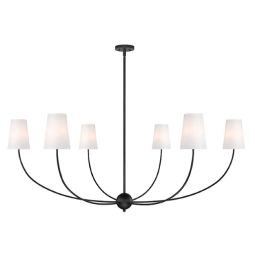 Z-Lite Shannon 62" 6-Light Chandelier - 120V - Matte Black