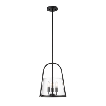 Z-Lite Archis 12" 3-Light Pendant - 120V - Matte Black