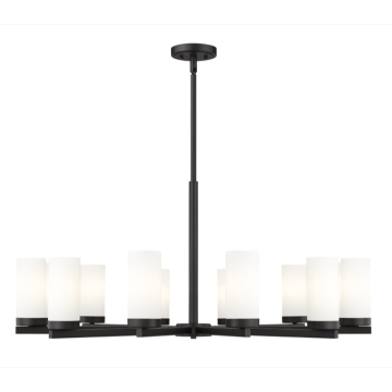 Z-Lite Danica 39" 12-Light Chandelier - 120V - Matte Black / White