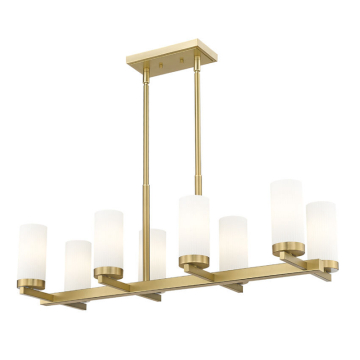 Z-Lite Danica 8-Light Linear Chandelier - 120V - Modern Gold