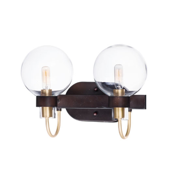 Maxim Lighting Bauhaus 2-Light Bath Vanity Light - 120V - Bronze / Satin Brass