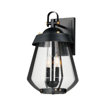 Maxim Lighting Mariner Large 2-Light Outdoor Sconce - 120V - Black / Antique Brass