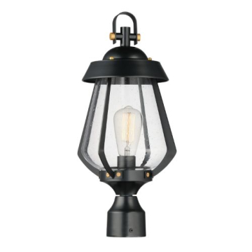 Maxim Lighting Mariner Post Top Lantern - 120V - Black / Antique Brass