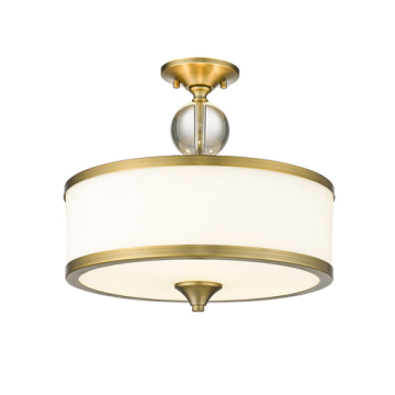 Z-Lite Cosmopolitan 3-Light Semi-Flush Mount - 120V - Heritage Brass