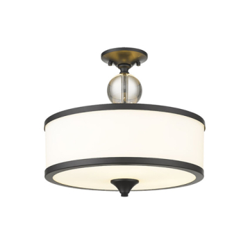 Z-Lite Cosmopolitan 3-Light Semi-Flush Mount - 120V - Matte Black