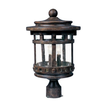 Maxim Lighting Santa Barbara Die Cast 3-Light Outdoor Post Top Lantern - 120V - Sienna