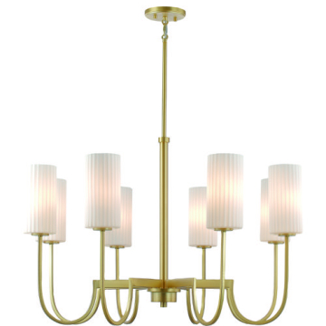 Maxim Lighting Town & Country 8-Light Chandelier - 120V - Satin Brass