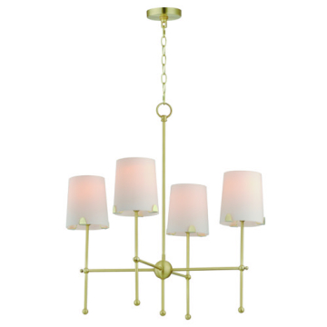 Maxim Lighting Huntington 4-Light Chandelier - 120V - Satin Brass