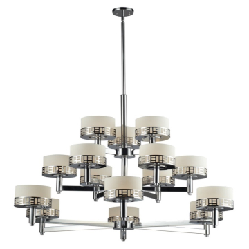 Z-Lite Elea 49" 15-Light Chandelier - 120V - Chrome / Matte Opal