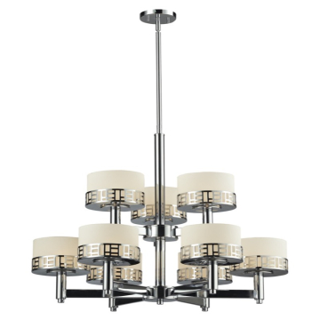 Z-Lite Elea 32" 9-Light Chandelier - 120V - Chrome / Matte Opal
