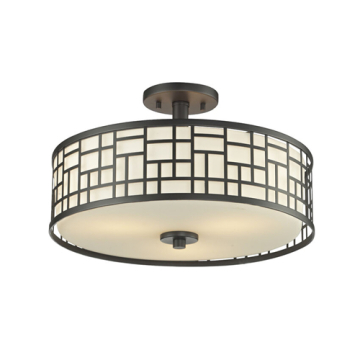 Z-Lite Elea 16" 3-Light Semi-Flush Mount - 120V - Bronze