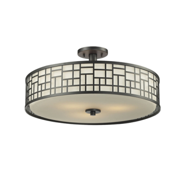 Z-Lite Elea 21" 3-Light Semi-Flush Mount - 120V - Bronze