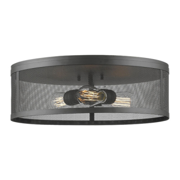 Z-Lite Meshsmith 18" 3-Light Flush Mount - 120V - Bronze