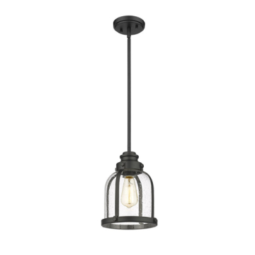 Z-Lite Burren 9" 1-Light Pendant - 120V - Matte Black