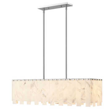 Z-Lite Viviana 40" 5-Light Linear Chandelier - 120V - Polished Nickel