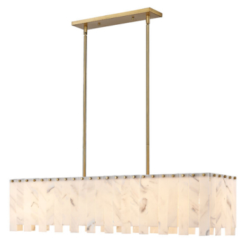 Z-Lite Viviana 49" 7-Light Linear Chandelier - 120V - Rubbed Brass