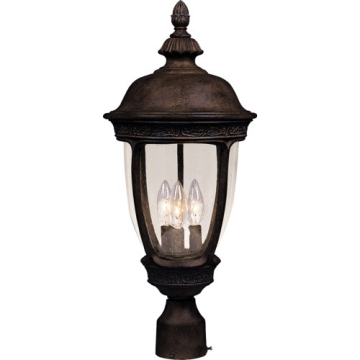 Maxim Lighting Knob Hill Die Cast 3-Light Outdoor Post Top Lantern - 120V - Sienna
