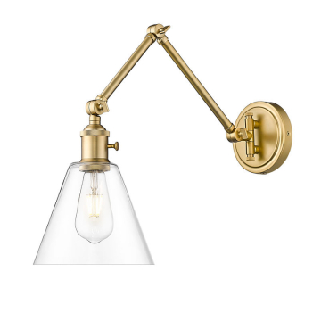 Z-Lite Gayson 1-Light Wall Sconce - 120V - Modern Gold / Clear