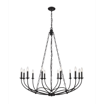 Z-Lite Arabella 43" 12-Light Chandelier - 120V - Matte Black