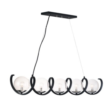 Maxim Lighting Curlicue 5-Light Pendant - 120V - Black / Polished Nickel