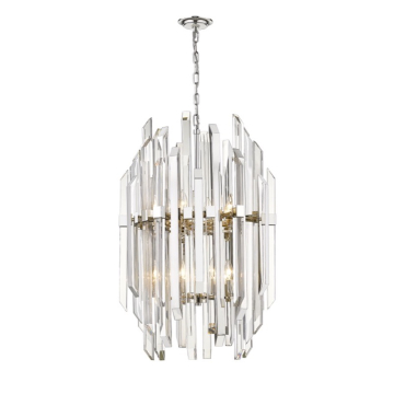 Z-Lite Bova 23" 12-Light Chandelier - 120V - Polished Nickel / Clear