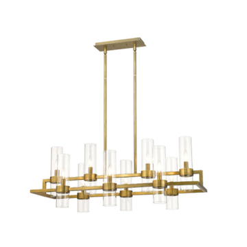 Z-Lite Datus 10-Light Linear Chandelier - 120V - Rubbed Brass