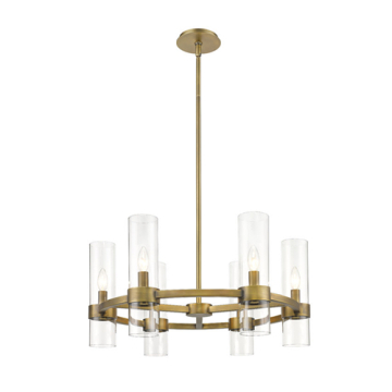 Z-Lite Datus 6-Light Chandelier - 120V - Rubbed Brass
